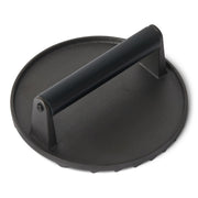 Amazon Basics cast iron press front view showing sturdy build and uniform surface benefit