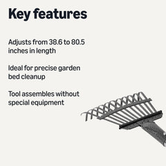 Amazon Basics handle detail highlighting steel telescoping shaft for reach and durability
