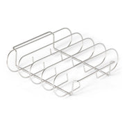 Amazon Basics rib rack front view showing vertical slots and stable base for efficient grilling