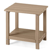 Amazon Basics side table front view showing compact brown design and stable top