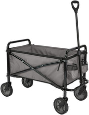amazon basics wagon front view shows sturdy frame and roomy cargo area for easy hauling