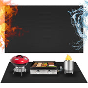 Amerbro front view of heat resistant mat protecting tabletop with neat edges