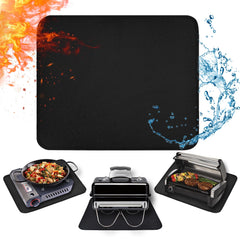 Amerbro mat front view showing full 18x15 protector and sleek black finish for surface protection
