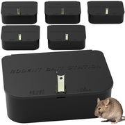 Anblak front view of six rat stations showing neat storage and protection