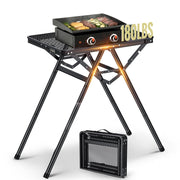Anbte folded grill table showing compact carry convenience