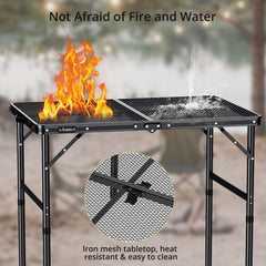 Anbte demonstrating height adjustment for versatile cooking and serving