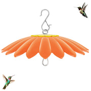 andergi front view of orange shade dome protects feeder and keeps nectar dry