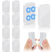 ANGAR front view of white magnetic curtain weights showing pack and benefit of stability