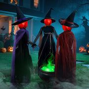 ANGAR witches front view showing full 5.5 ft figures and cauldron benefit curb appeal