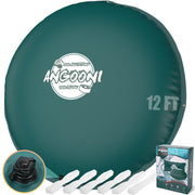 Angooni front view showing packaged 12′ pillow and durable design benefit