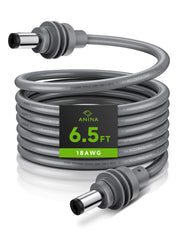 Anina front barrel connector close-up showing DC5521 fit and secure connection
