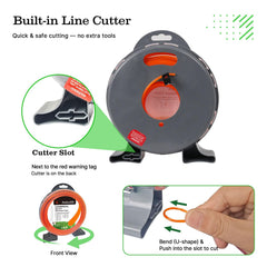 A ANLEOLIFE line loaded into trimmer head demonstrating fast installation benefit