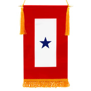 Anley banner front view showing blue star and vibrant color for respectful display