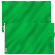 Anley solid green flag front view showing vivid color and visibility