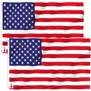 Anley front view of 3x5 ft flag showing vivid colors and stars proudly