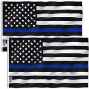 ANLEY flag front view showing Thin Blue Line design and clear contrast