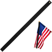 Anley ribbon front view showing clean black fabric and brass grommet benefit visibility
