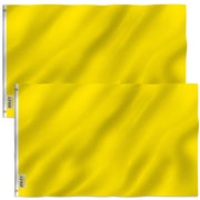 Anley front view solid yellow flag showing bright color and clean edges