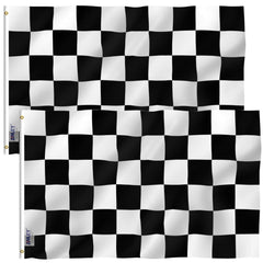ANLEY front view checkered flag showing vivid black and white colors and clear pattern