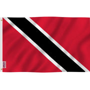 Anley flag front view showing vivid Trinidad and Tobago colors and crisp design