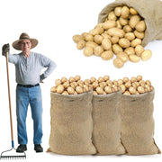 ANPHSIN front view of four burlap bags showing size and eco-friendly packaging benefit