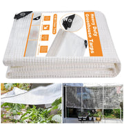 Ansgery front view of 8x12ft 16 mil greenhouse cover showing full sheet and clarity benefit