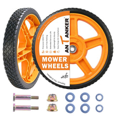 Antanker front view of 14 inch wheel pack showing included hardware and fit