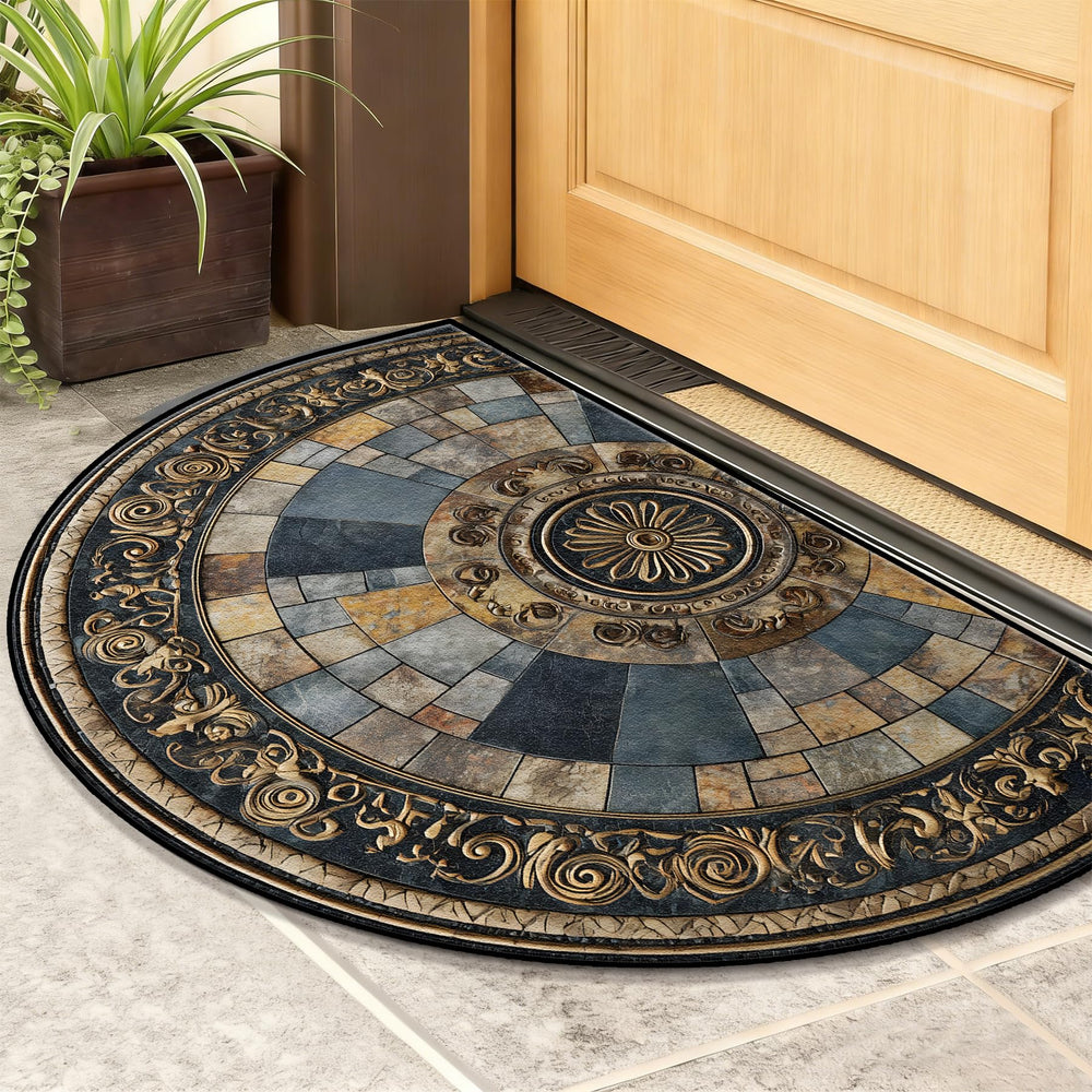 AOHMPT half round front view showing full shape and pattern, neat doorstep look