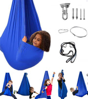 Aokitec front view hammock chair showing cozy cocoon and calm benefit