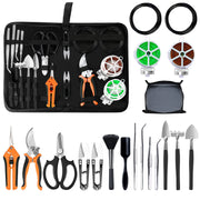 AOKNZEVM full bonsai kit laid out showing all 20 pieces for organized care