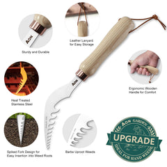 AON ash wood handle ergonomic grip for reduced wrist fatigue