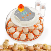 Apdoe front view of 18-egg incubator showing compact design and benefit of easy placement