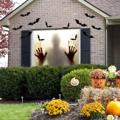 APHRODY front view of 5x5ft curtain showing full Halloween design and instant impact