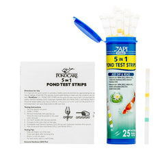 API pond strip close-up reagents showing clear color pads and quick readings