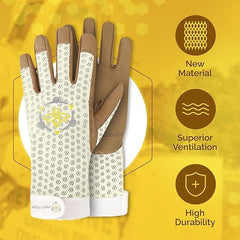 Apis Tactical top-grain cowhide palm close detail for sting resistance