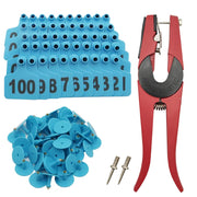 APlayfulBee front packaging showing 100 blue numbered tags and applicator, organized kit benefit