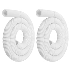 Apopip front view of cuffless feed hose showing clean white finish and length benefit