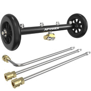 APOWER undercarriage cleaner front view showing durable frame and four nozzles for efficient cleaning