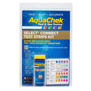 AquaChek front packaging showing kit and 50 strips for easy pool maintenance