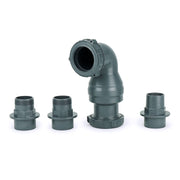Aquascape check valve front view showing unions and durable body for easy service