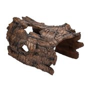 Aquascape faux log front view showing natural camouflage and predator shelter