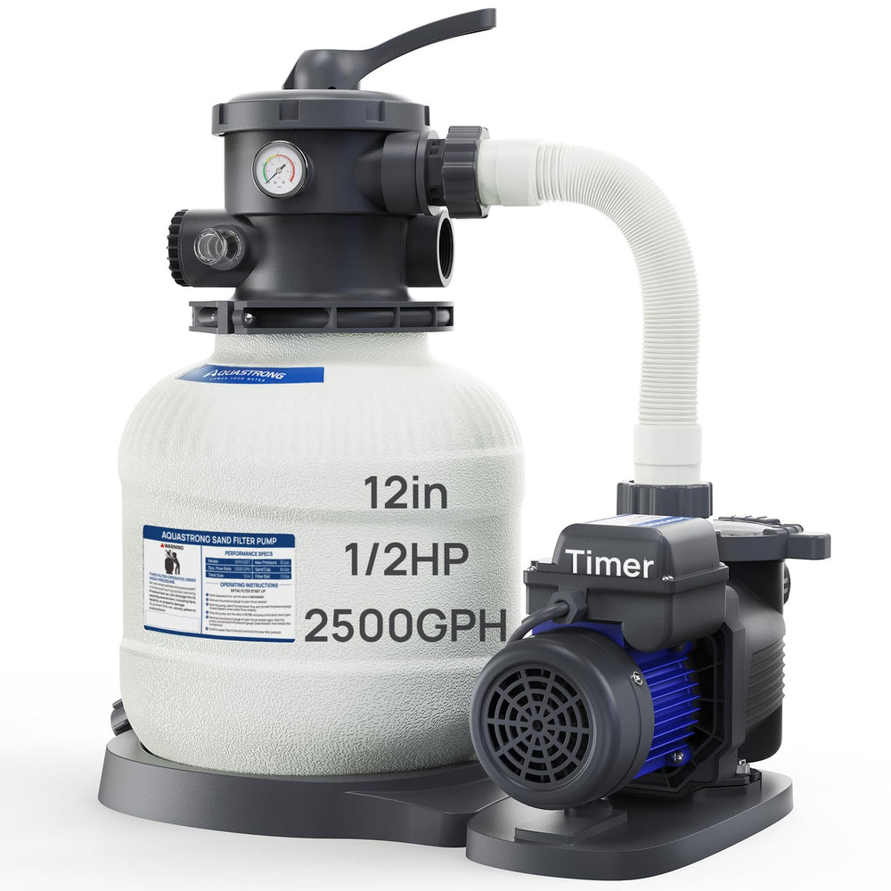 AQUASTRONG front assembly showing pump and filter for reliable circulation