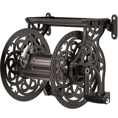 AQUAZILLA front view wall-mounted reel showing neat hose storage and curb appeal
