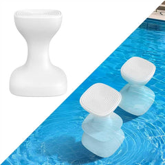 Aquenelle front view of waterproof pool stool showing stable design and instant seating