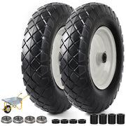 AR-PRO front view assembled wheel showing full tire and rim for durable replacement