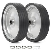 AR-PRO front view of 10 inch solid rubber tire shows durable construction and no-flat benefit