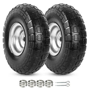 AR-PRO front view of 10" wheel pack showing solid tire benefit: no flats