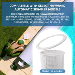 AR-PRO support ring installed in Hayward skimmer showing proper basket seating