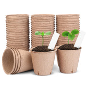 ARGCONNER front packaging showing 40 peat pots and 10 labels for easy organization