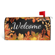 ARKUKT front view of mailbox cover showing autumn maple design and curb appeal